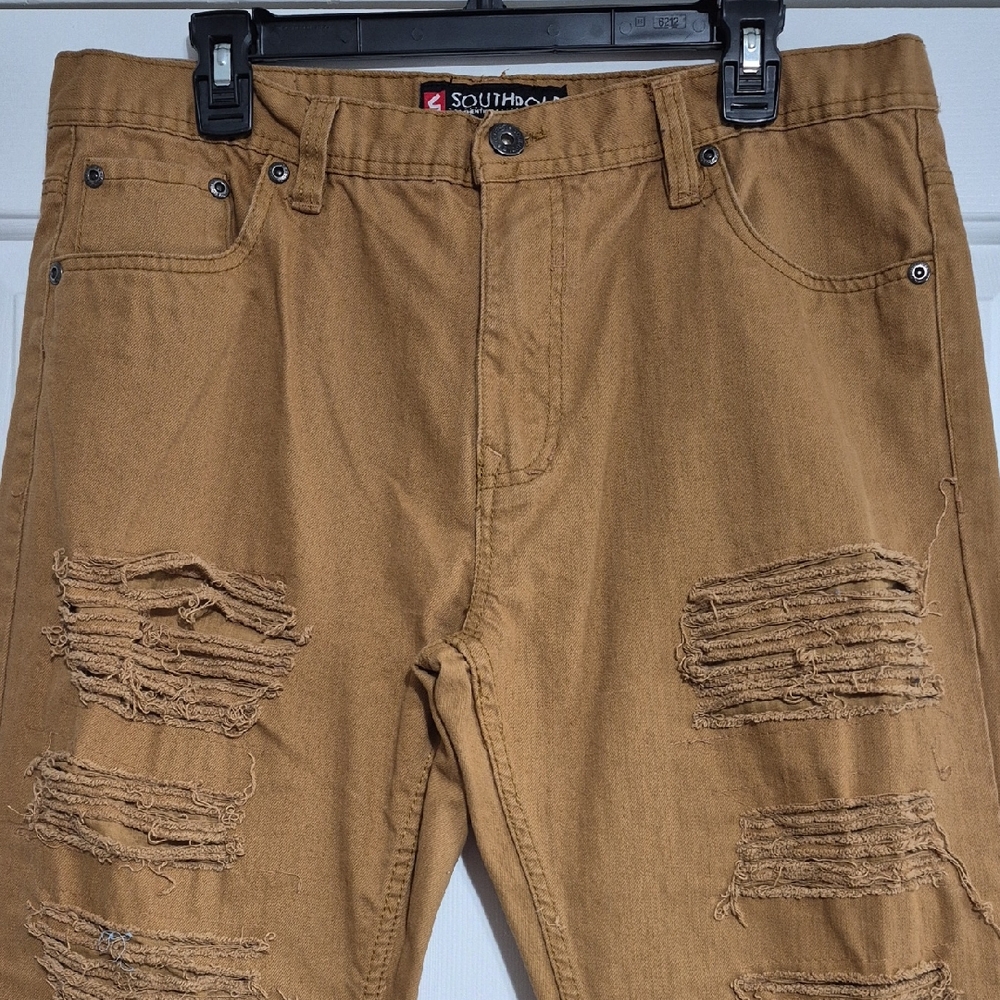 southpole jeans authentic collection mens 36 x 34 Distressed tan